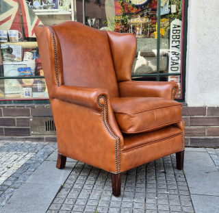 KŘESLO UŠÁK KOŽENÝ DUTCH