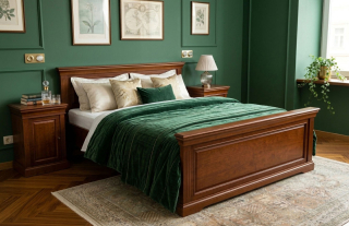 MASIVNÍ DŘEVĚNÁ POSTEL STYLOVÁ LEONARDO