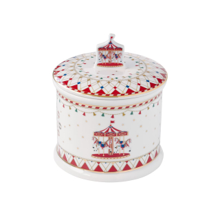 PORCELÁNOVÁ DÓZA VÁNOČNÍ ŘÍŠE DIVŮ